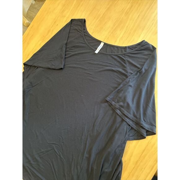 Emerald Short Sleeve V-Neck‎ Swing Tunic Top Black Plus 3X - Picture 5 of 7